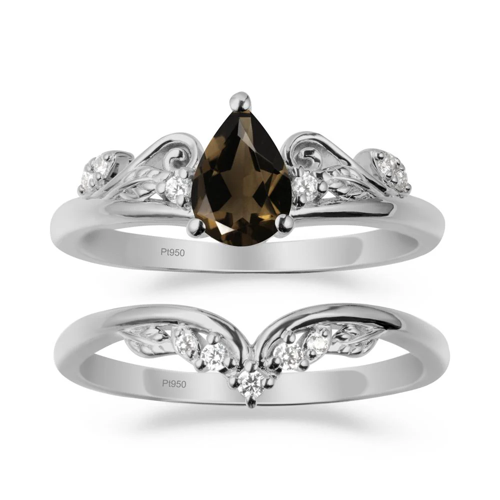 Teardrop Smoky Quartz Promise Ring Set - Image 8