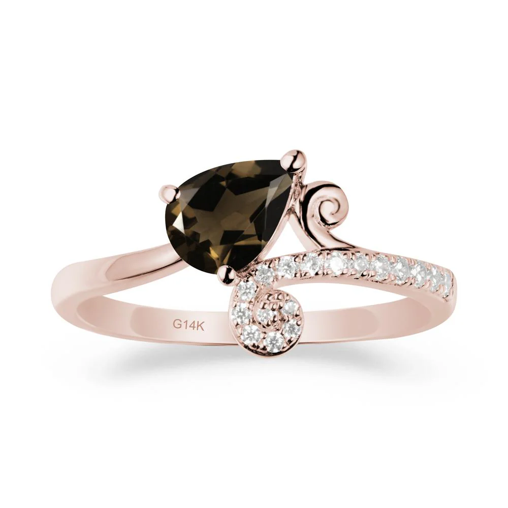 Teardrop Smoky Quartz Swirl Ring - Image 2