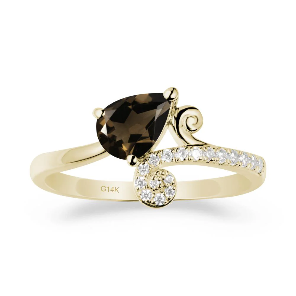 Teardrop Smoky Quartz Swirl Ring - Image 4