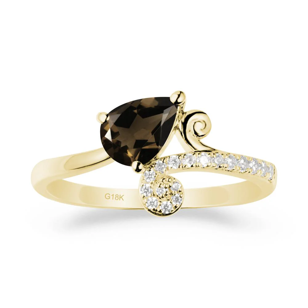 Teardrop Smoky Quartz Swirl Ring - Image 7