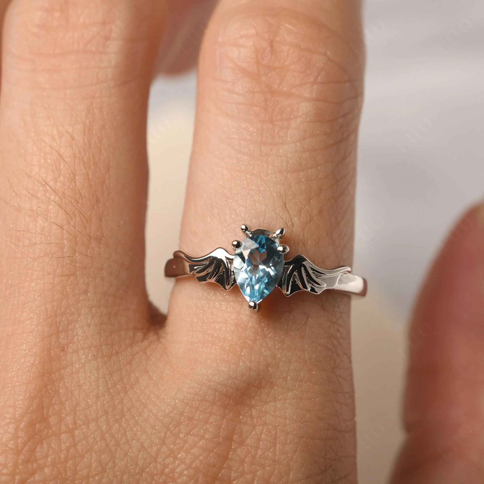 Swiss Blue Topaz Bat Ring - Image 33