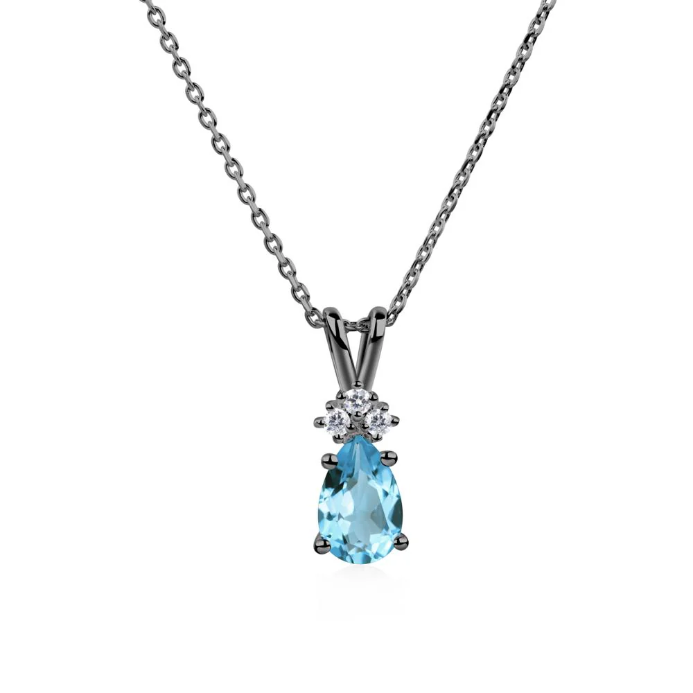 Pear Shaped Swiss Blue Topaz Necklace - Image 3