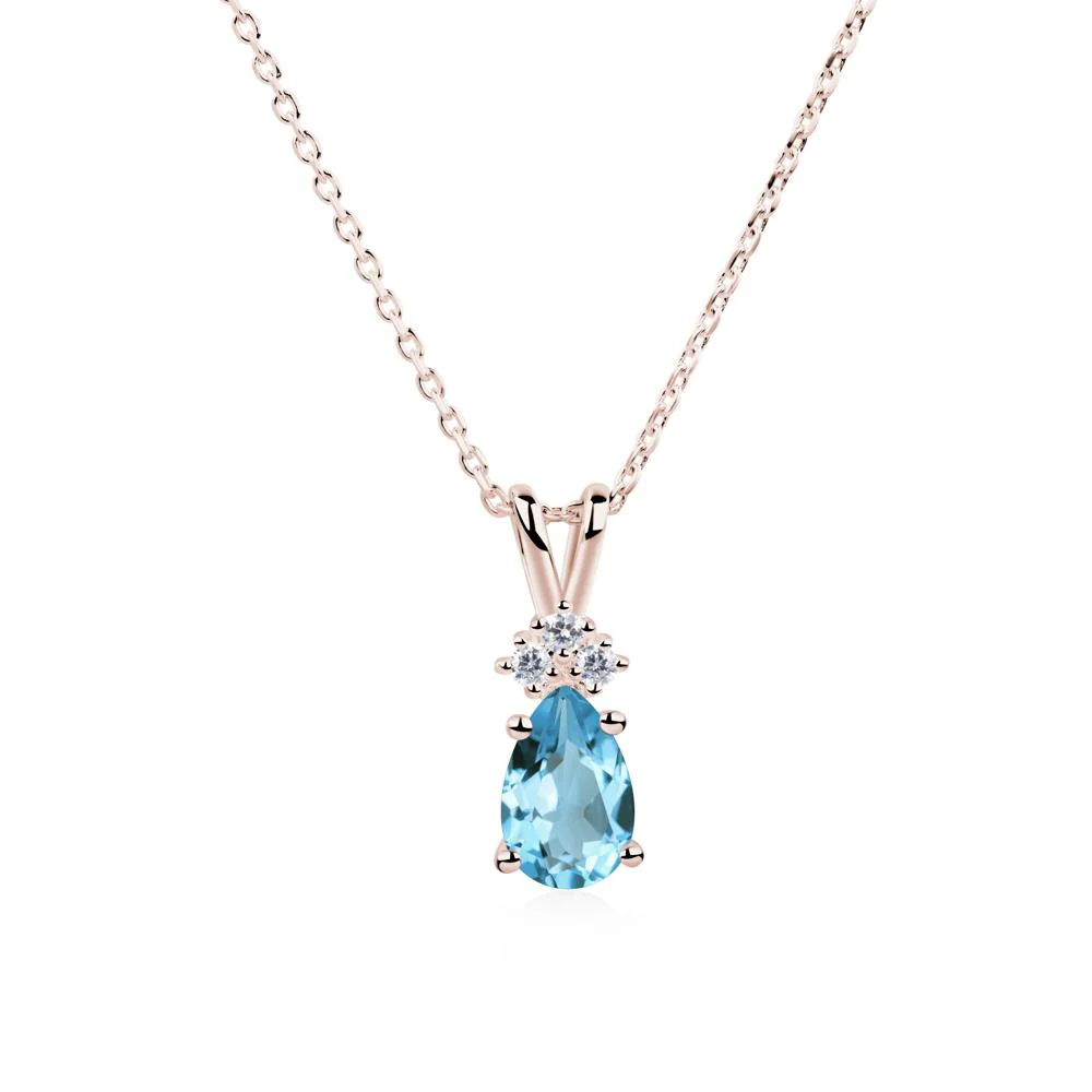 Pear Shaped Swiss Blue Topaz Necklace - Image 5