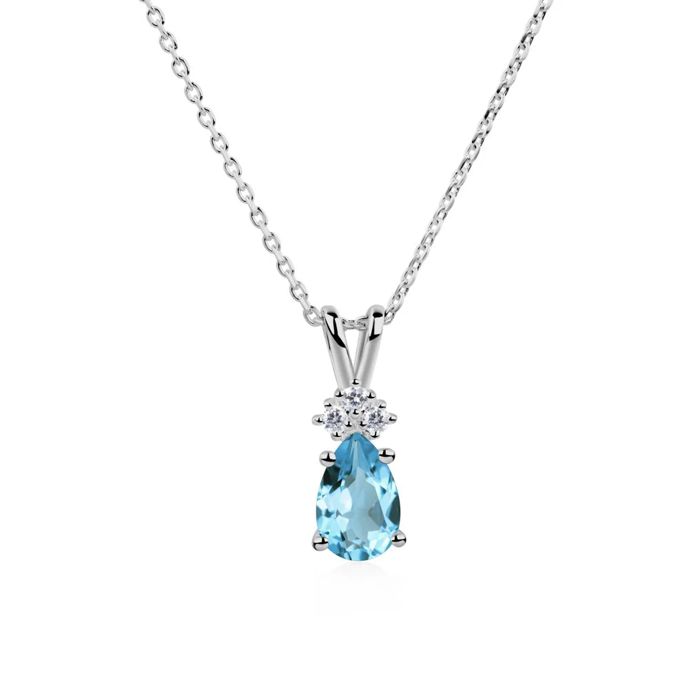 Pear Shaped Swiss Blue Topaz Necklace - Image 6