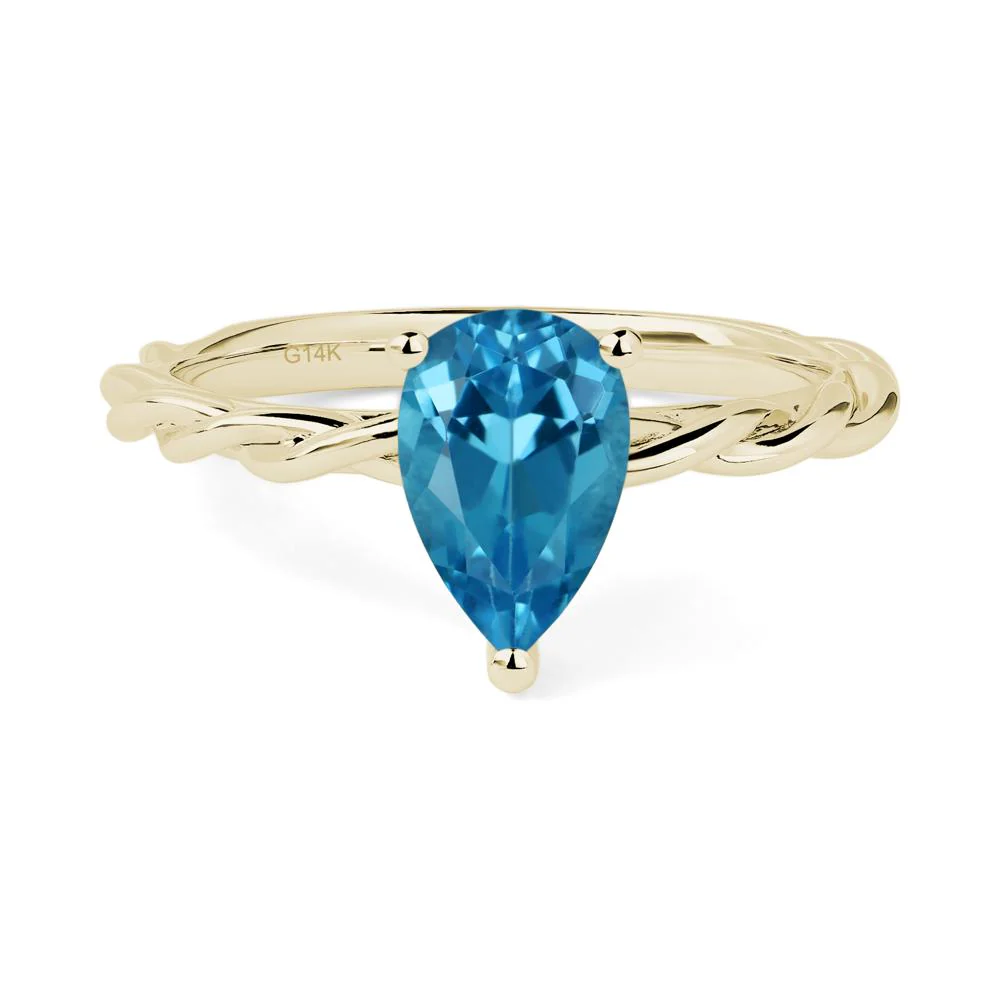 Swiss Blue Topaz Rope Engagement Ring - Image 4