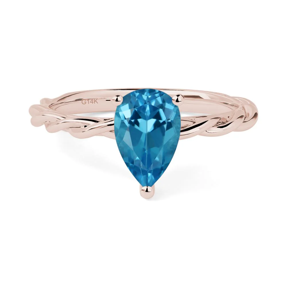 Swiss Blue Topaz Rope Engagement Ring - Image 5