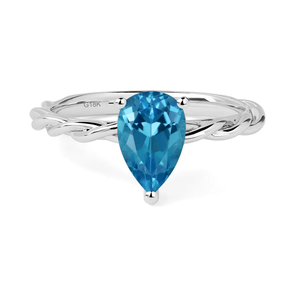 Swiss Blue Topaz Rope Engagement Ring - Image 7