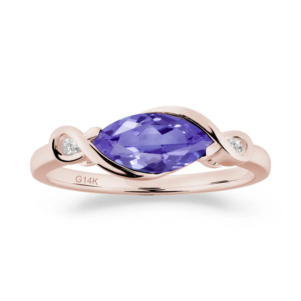 Teardrop Tanzanite Infinity Knot Ring - Image 3