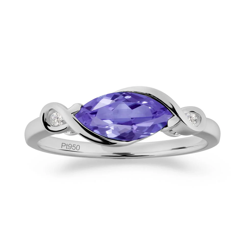 Teardrop Tanzanite Infinity Knot Ring - Image 4