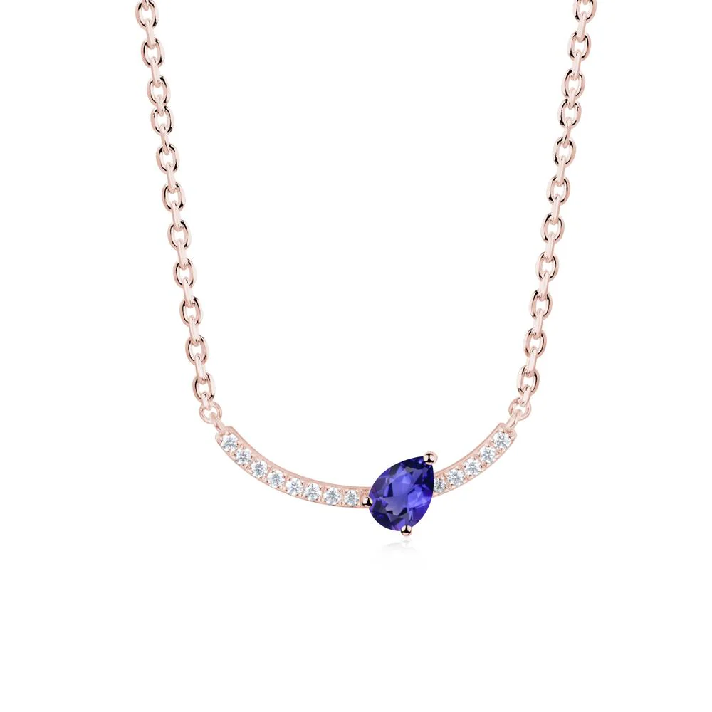 Teardrop Tanzanite Smile Necklace - Image 2