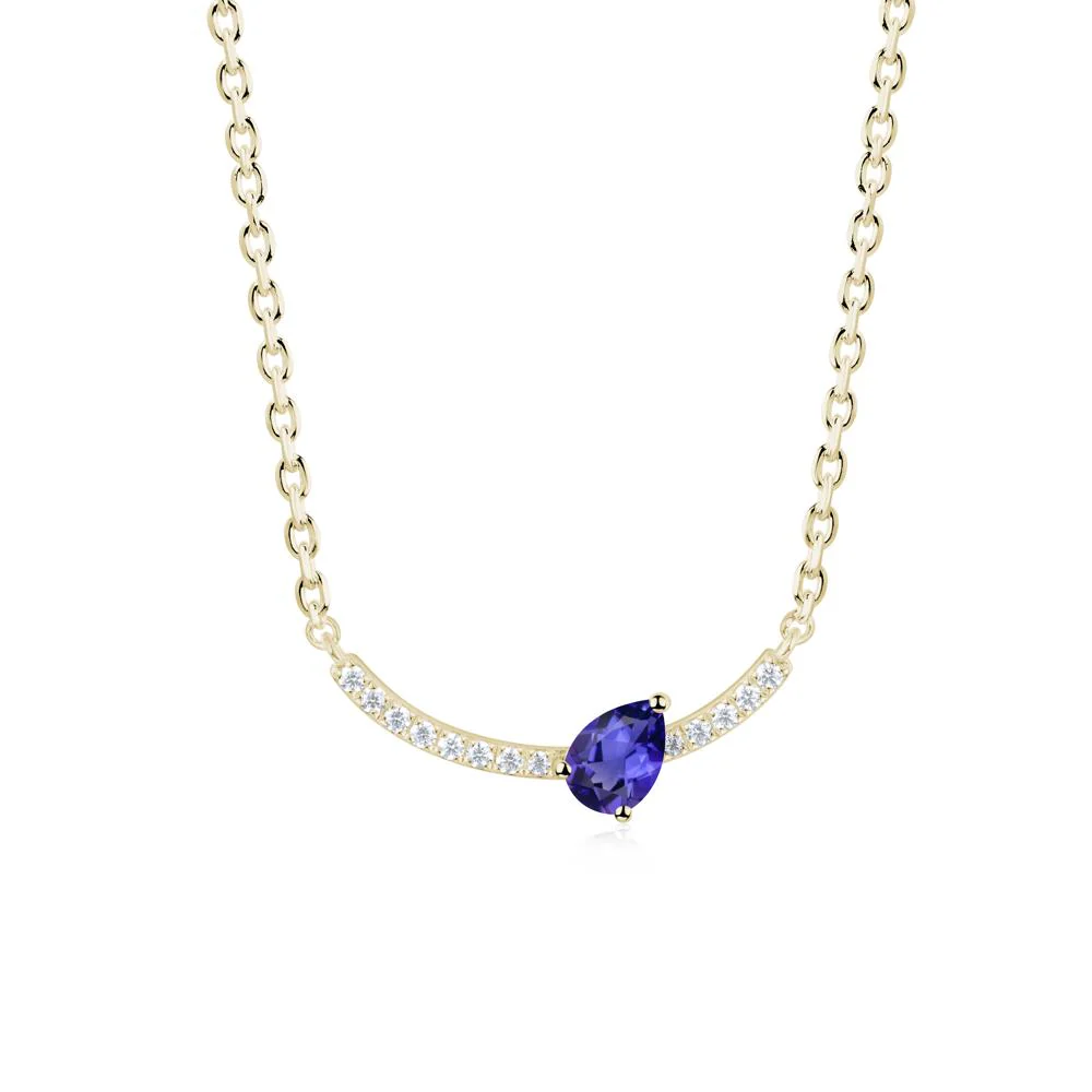 Teardrop Tanzanite Smile Necklace - Image 4
