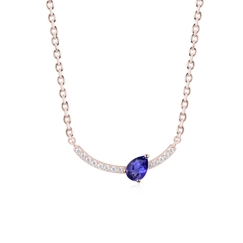 Teardrop Tanzanite Smile Necklace - Image 7