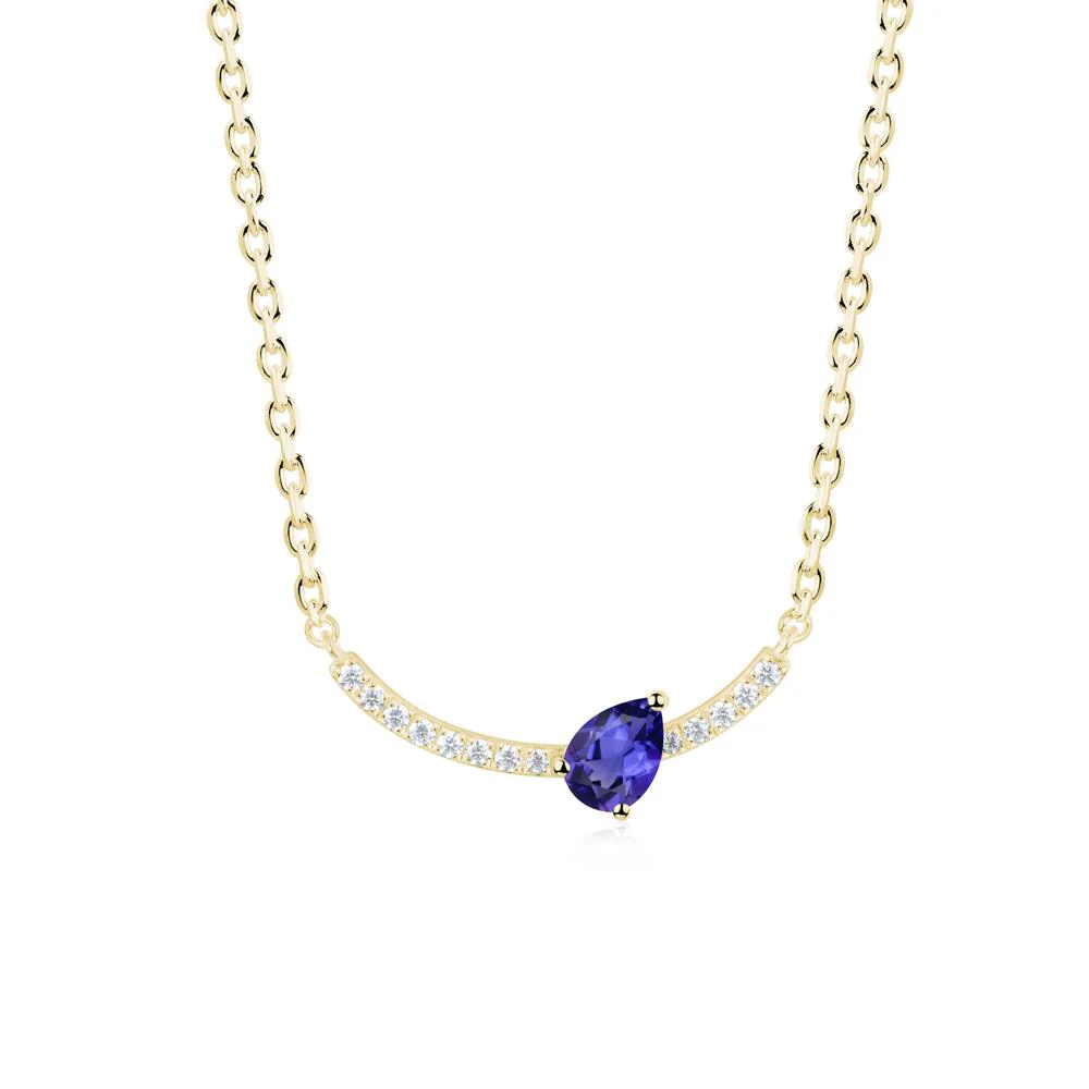 Teardrop Tanzanite Smile Necklace - Image 9