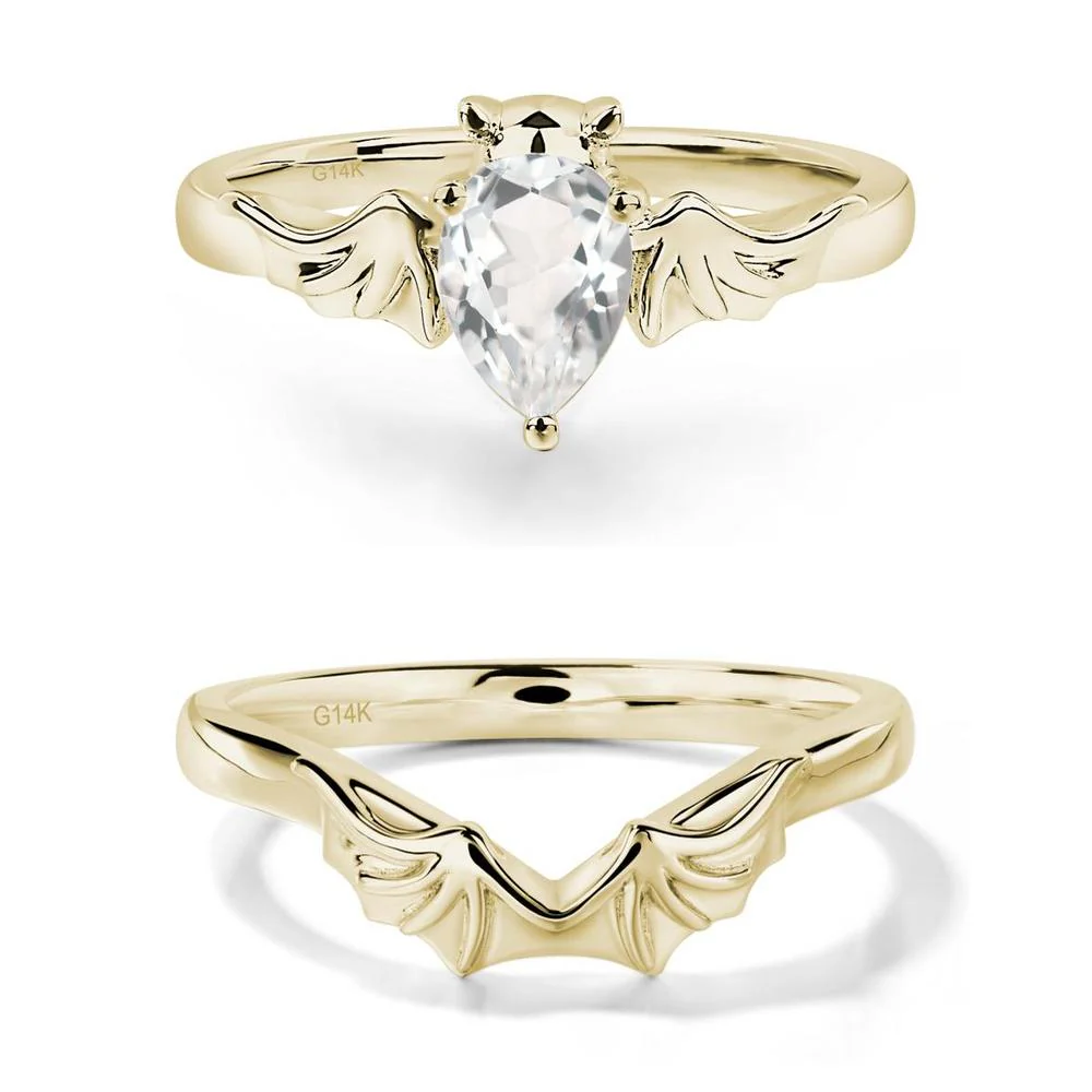 White Topaz Gothic Promise Ring - Image 15