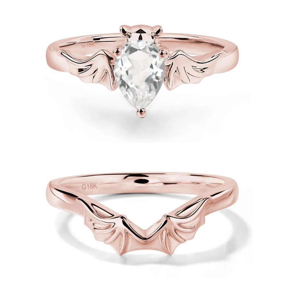 White Topaz Gothic Promise Ring - Image 17