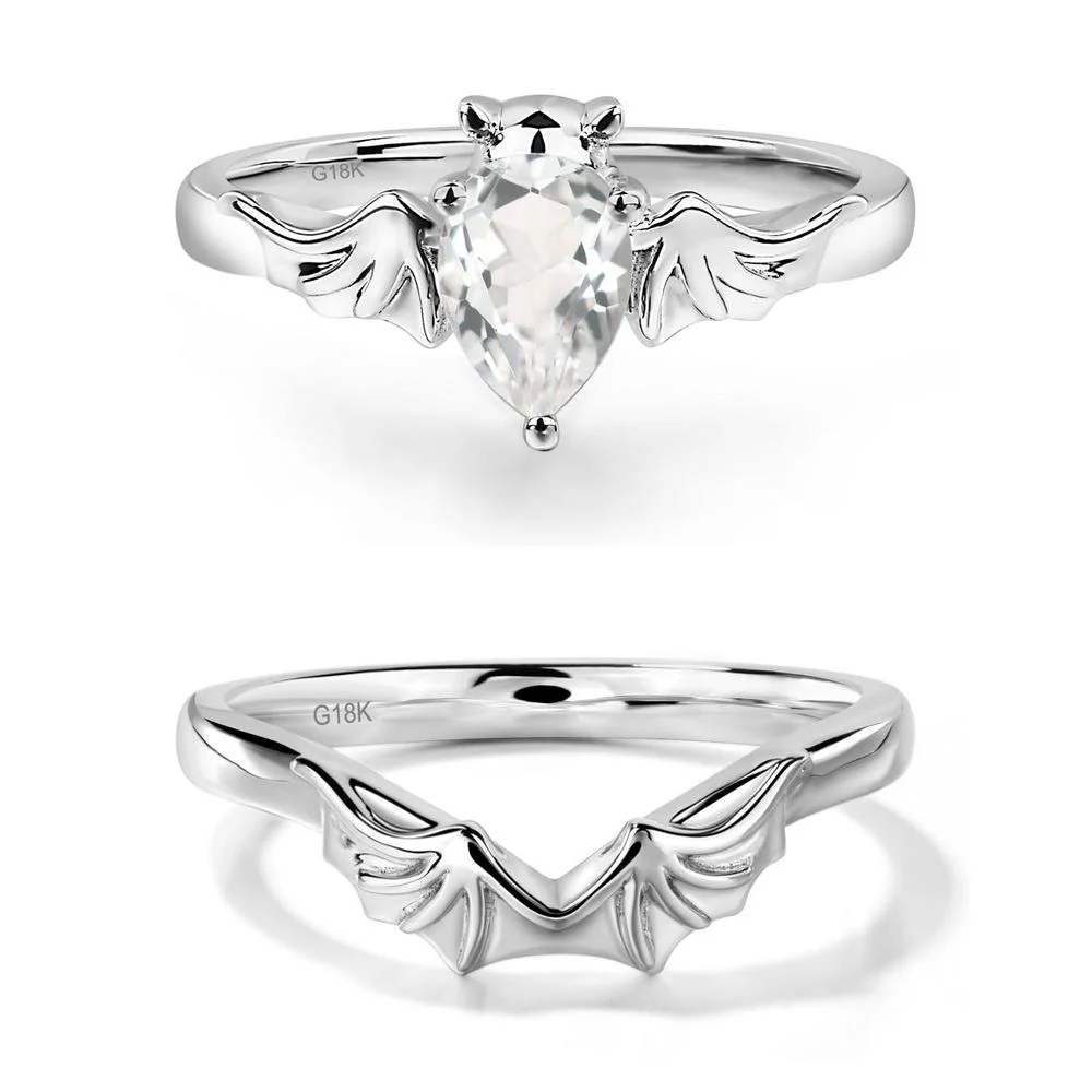 White Topaz Gothic Promise Ring - Image 19