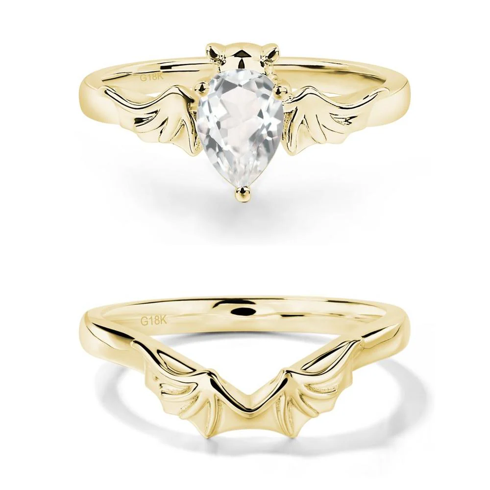 White Topaz Gothic Promise Ring - Image 21