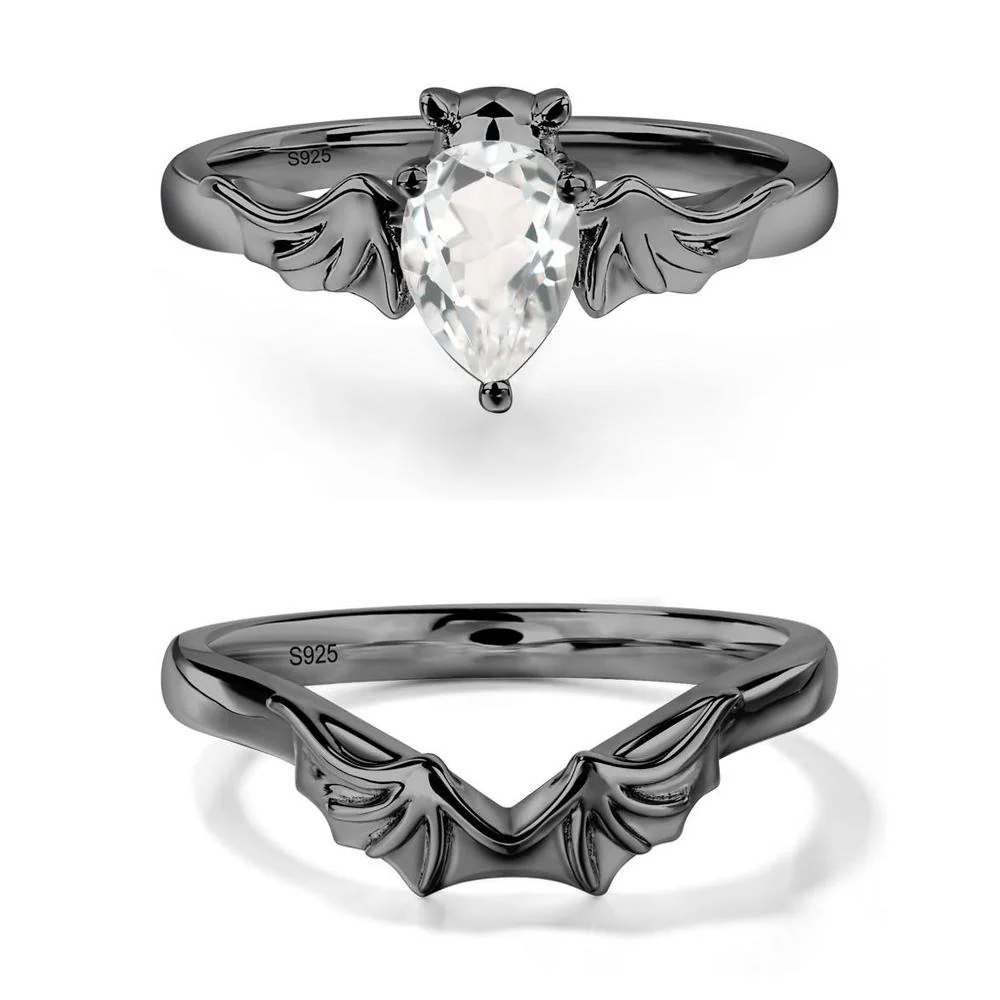 White Topaz Gothic Promise Ring - Image 23