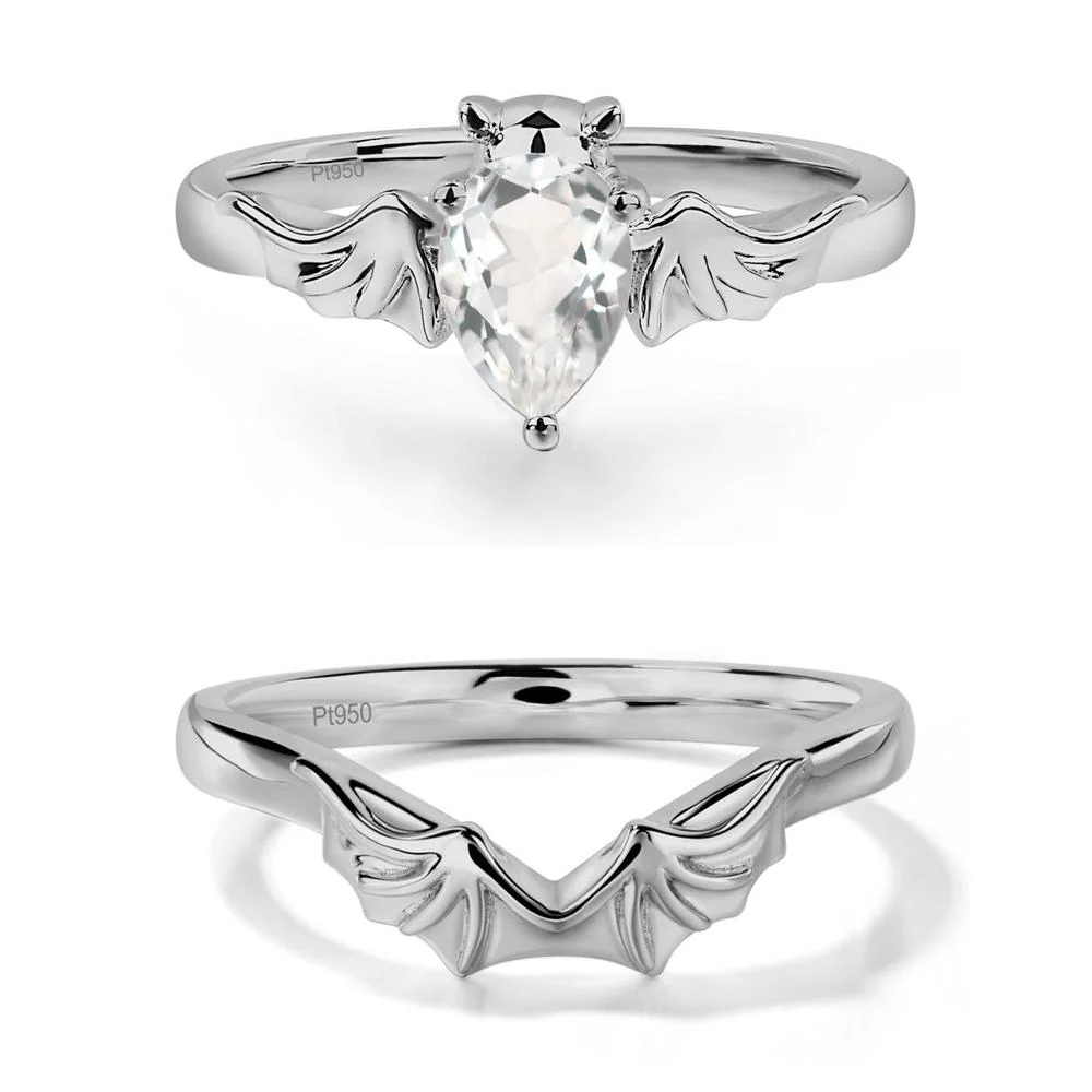 White Topaz Gothic Promise Ring - Image 25