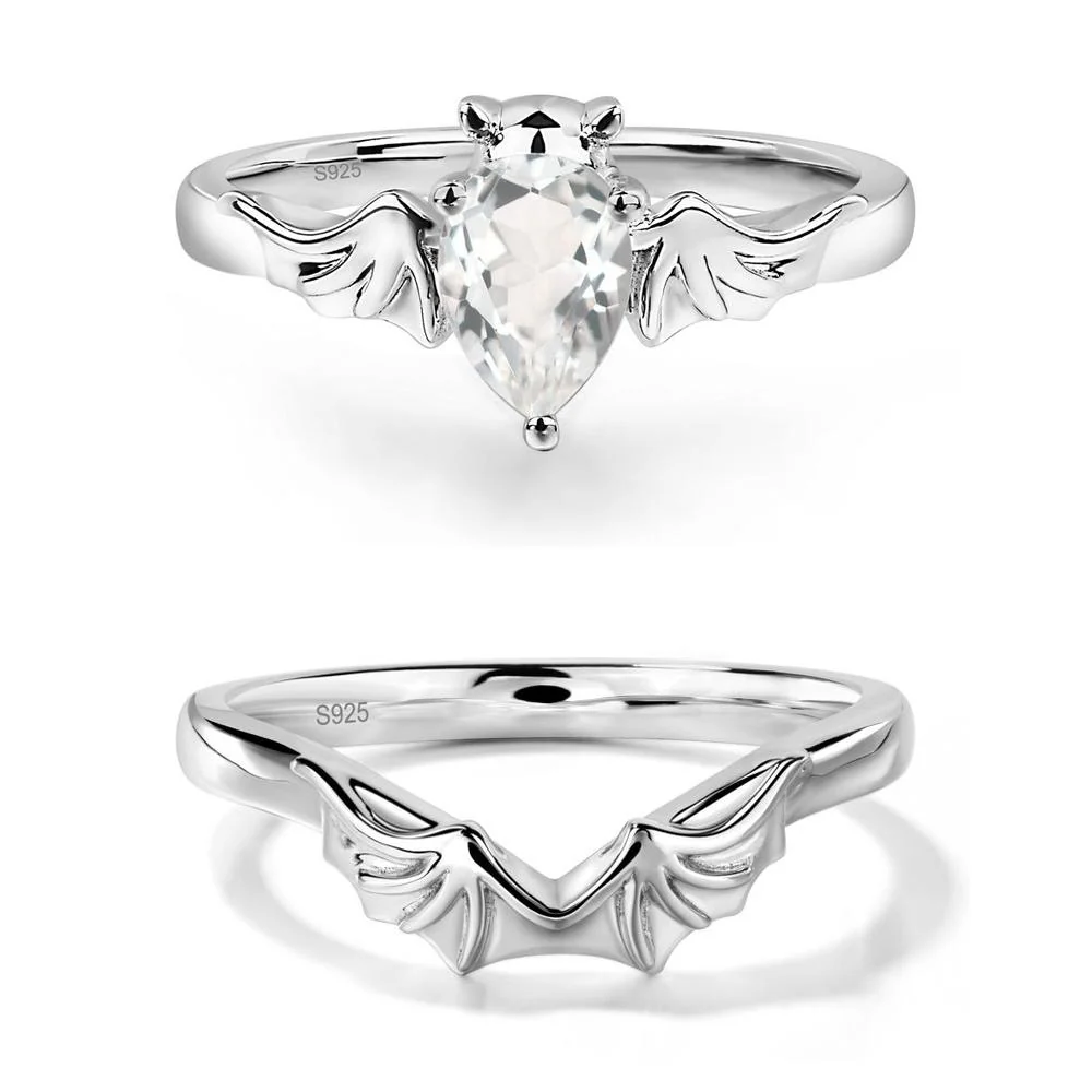 White Topaz Gothic Promise Ring - Image 27