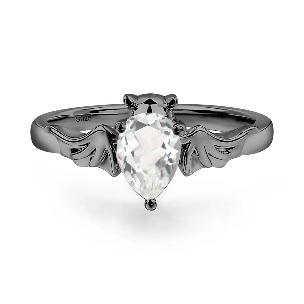 White Topaz Gothic Promise Ring - Image 4