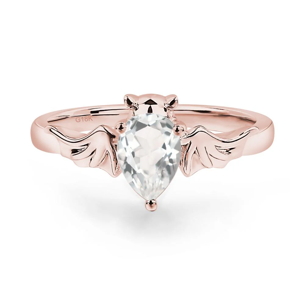 White Topaz Gothic Promise Ring - Image 5