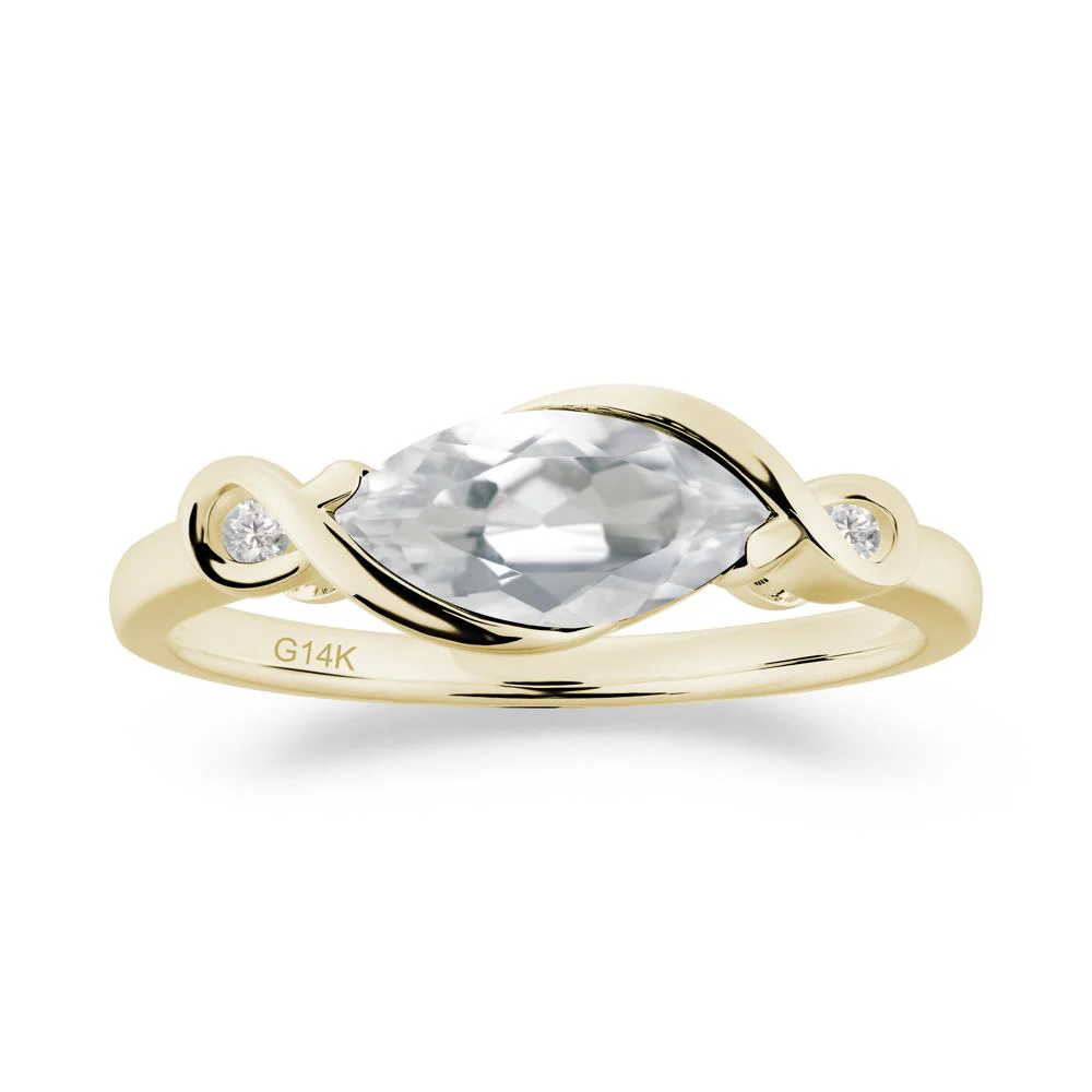 Teardrop White Topaz Infinity Knot Ring