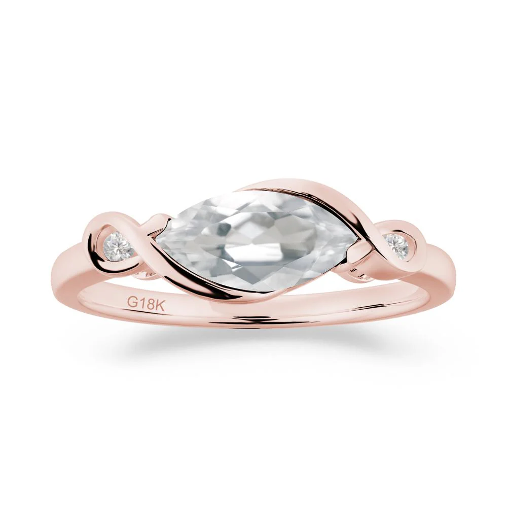 Teardrop White Topaz Infinity Knot Ring - Image 5