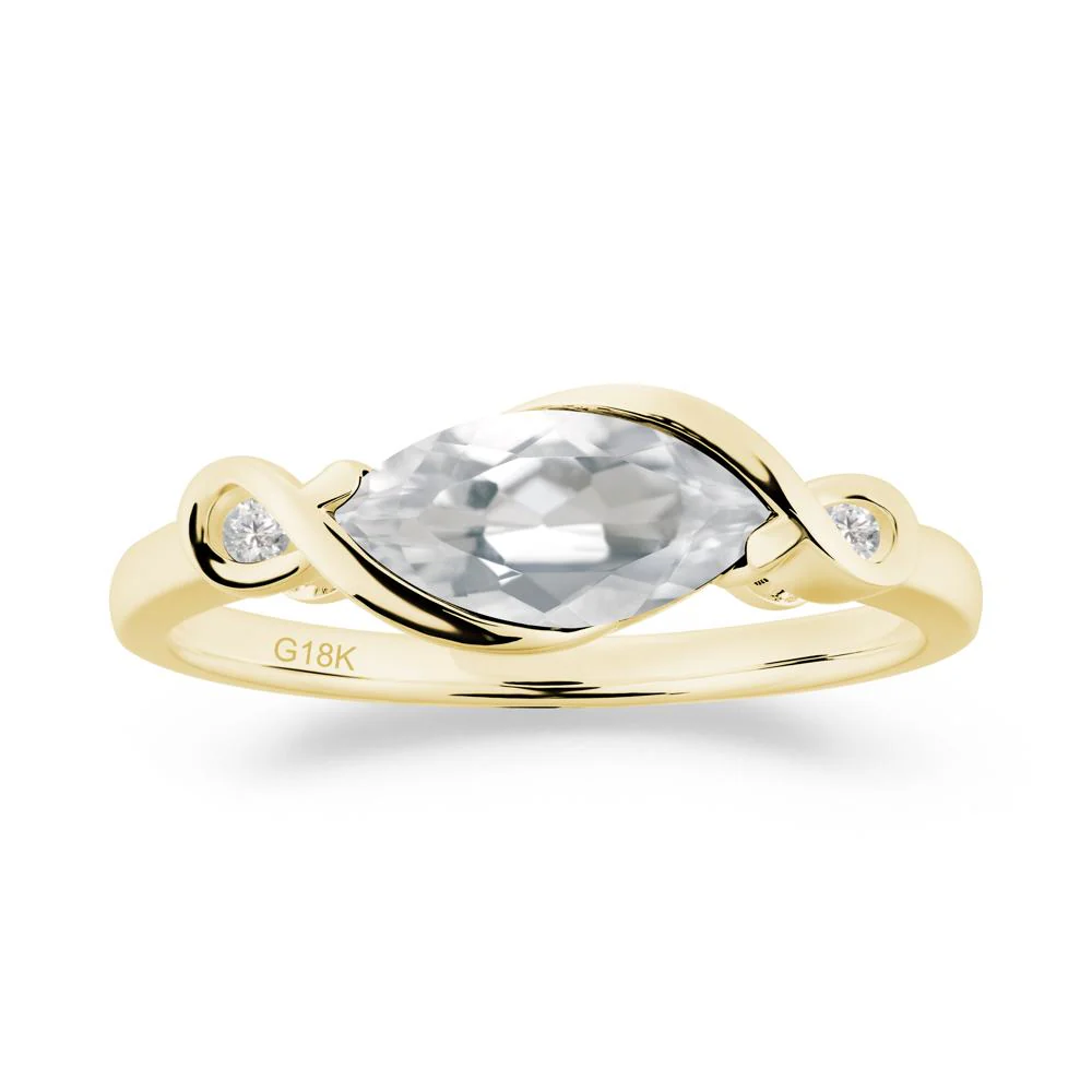 Teardrop White Topaz Infinity Knot Ring - Image 6