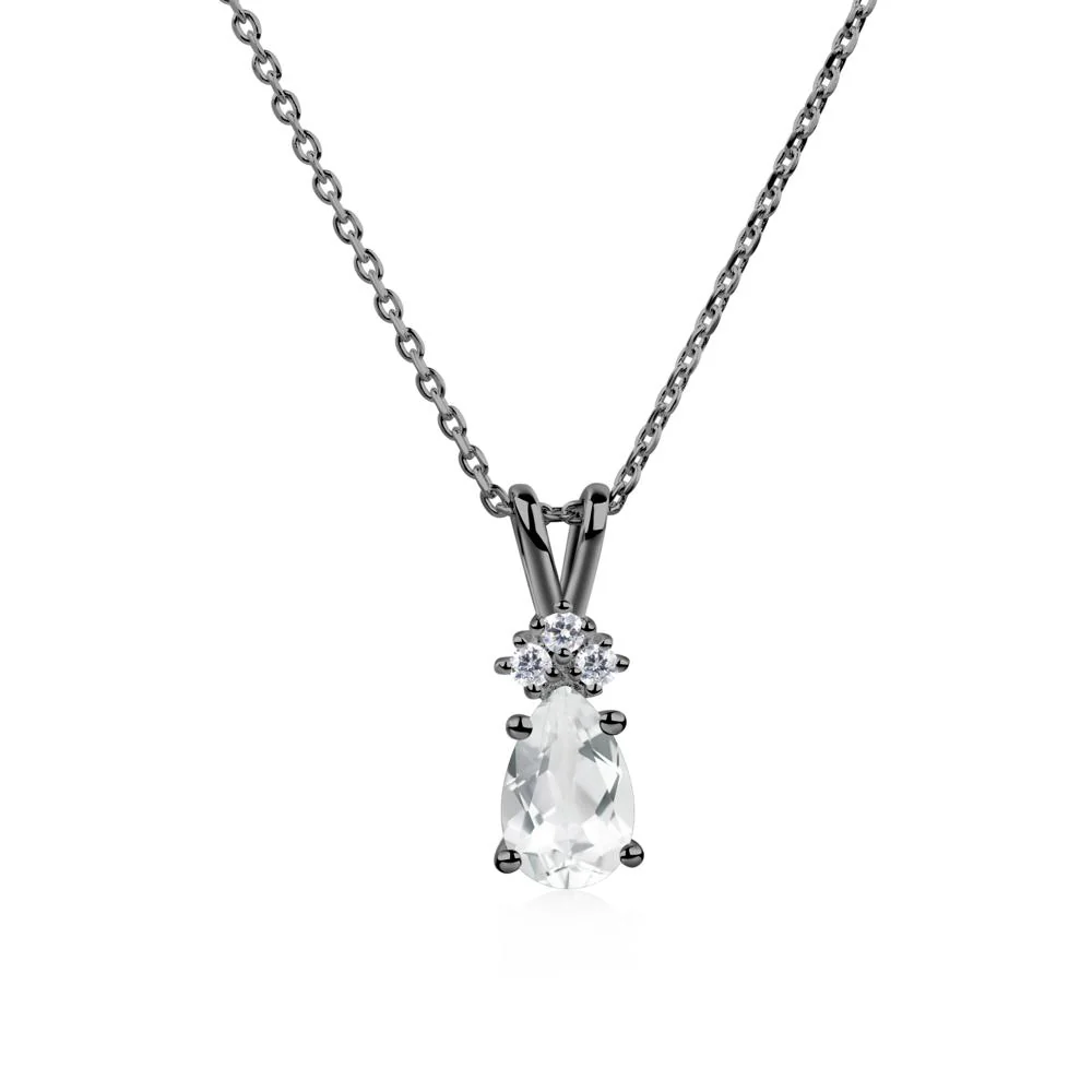 Pear Shaped White Topaz Necklace - Image 3