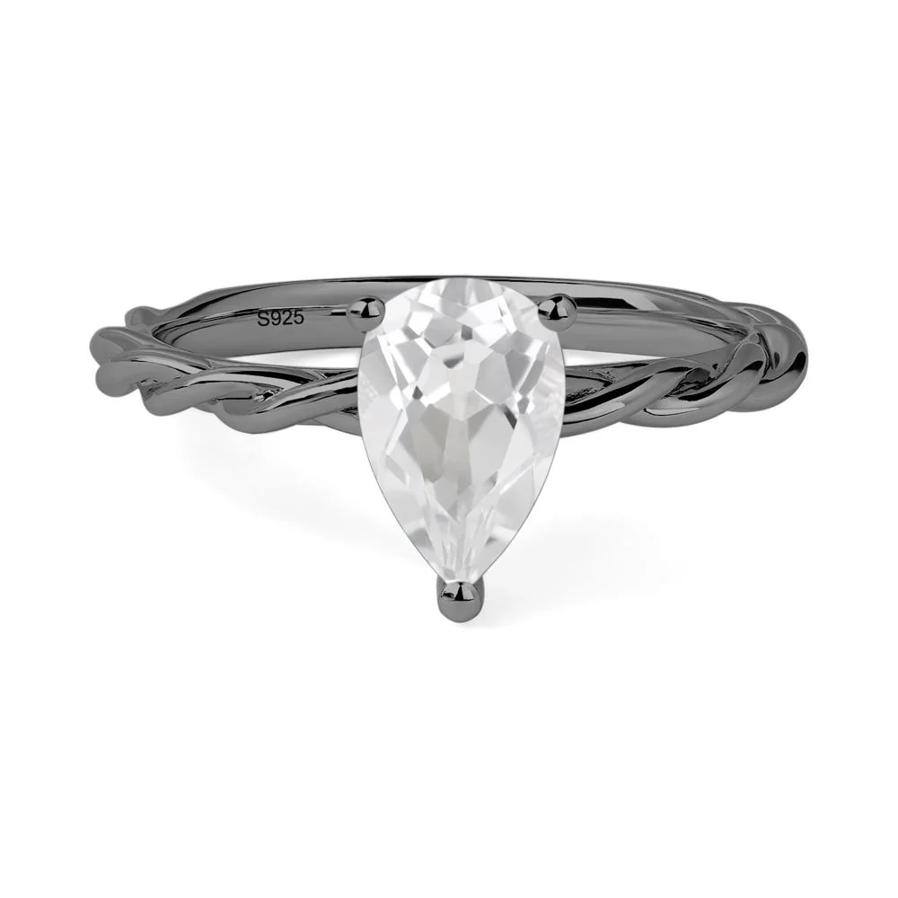 White Topaz Rope Band Ring - Image 3