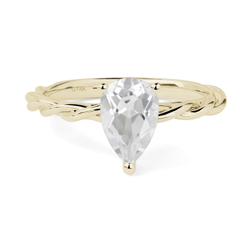 White Topaz Rope Band Ring - Image 5