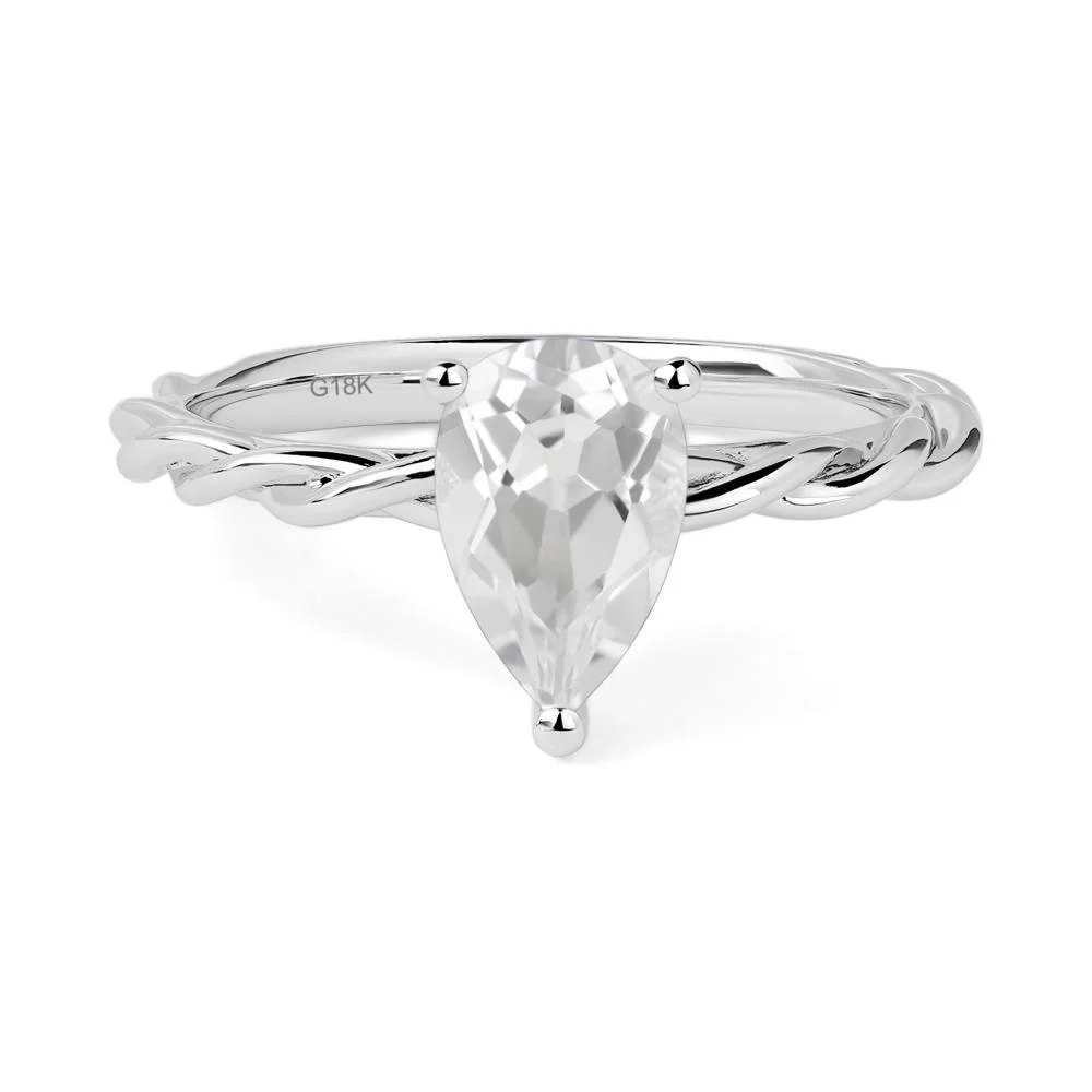White Topaz Rope Band Ring - Image 7