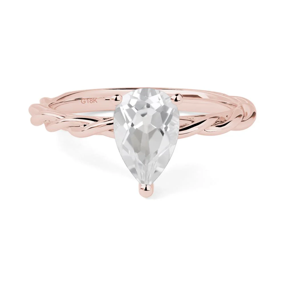 White Topaz Rope Band Ring - Image 9