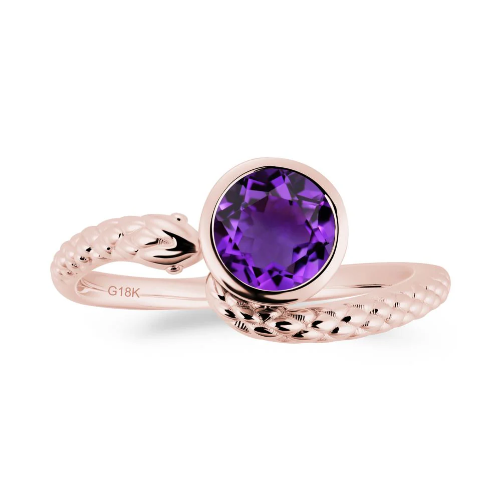 Textured Amethyst Snake Ring - Image 6