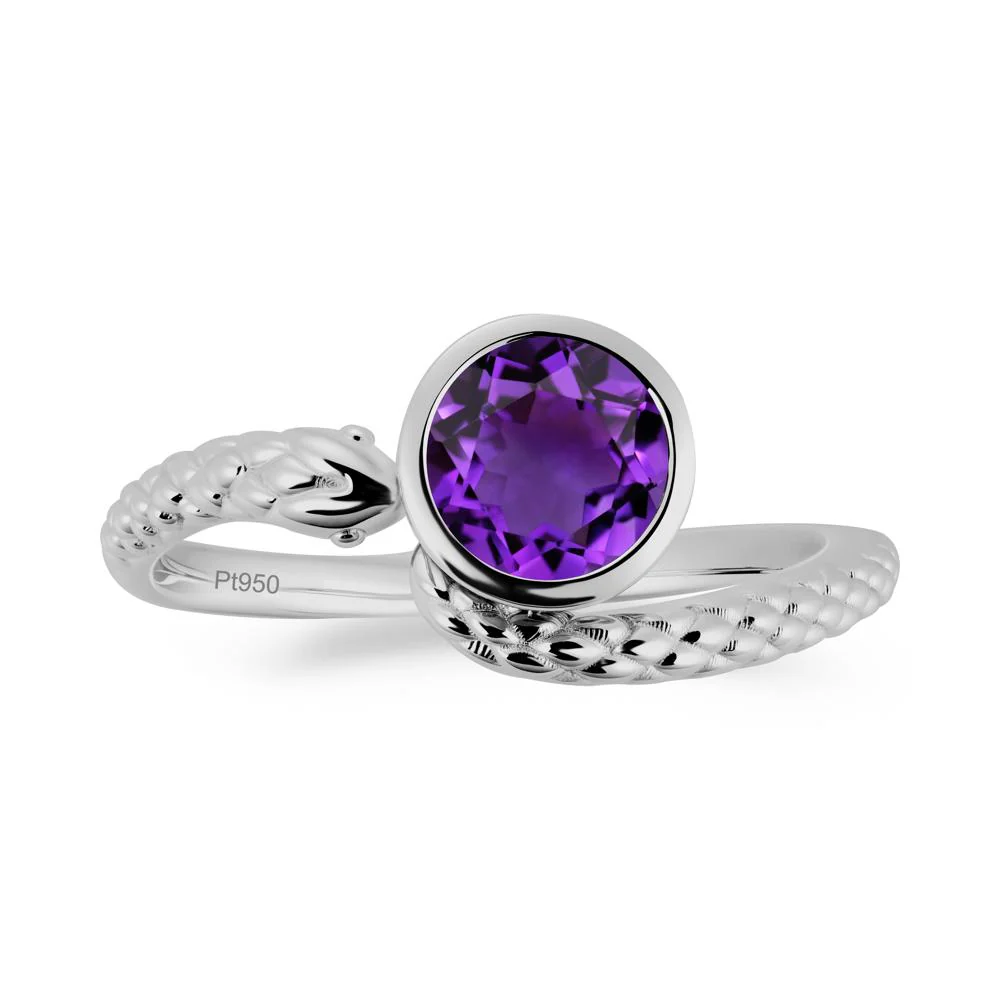 Textured Amethyst Snake Ring - Image 7