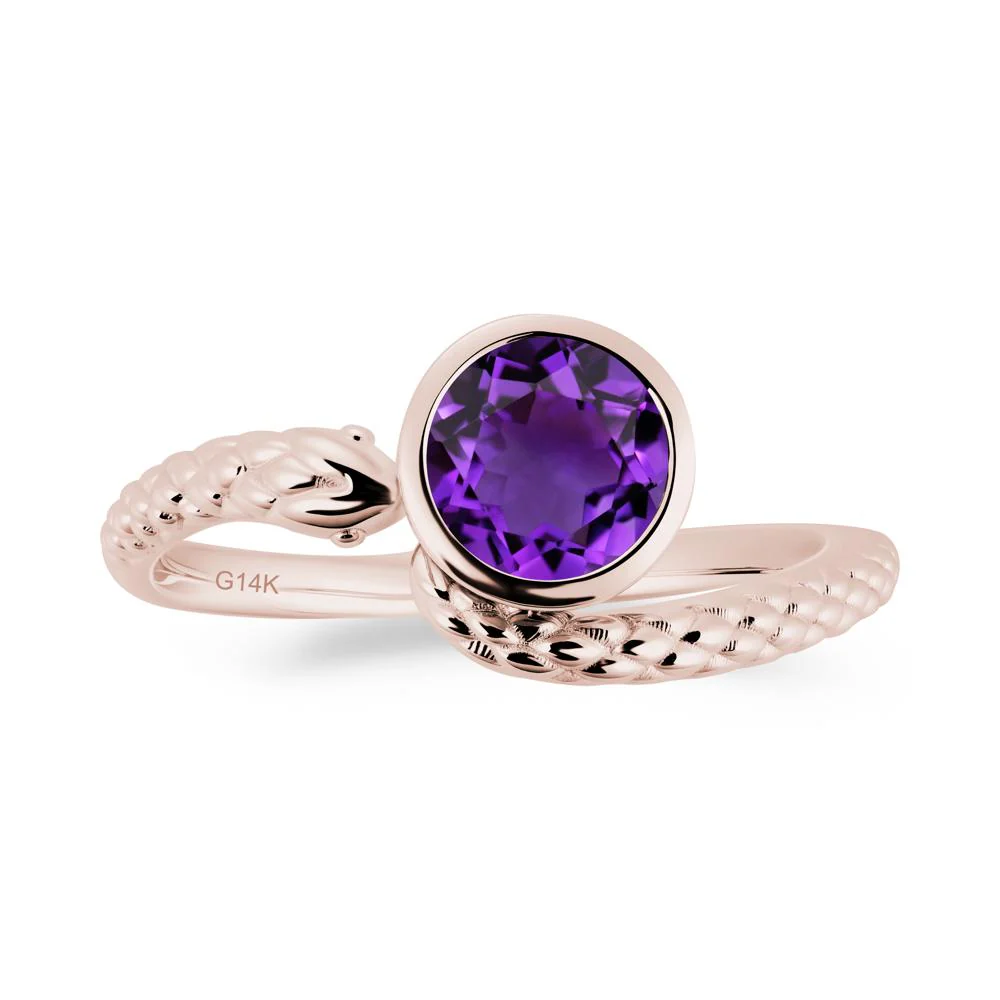 Textured Amethyst Snake Ring - Image 8