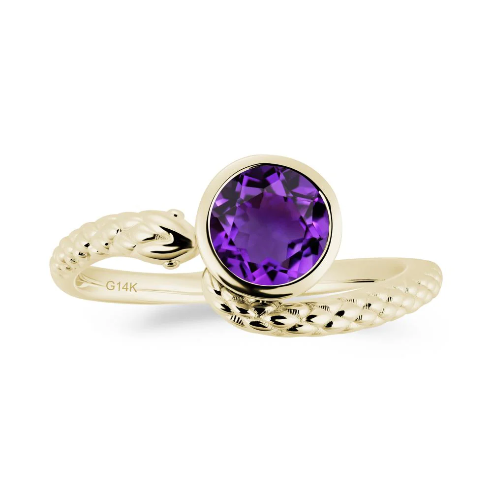 Textured Amethyst Snake Ring - Image 9