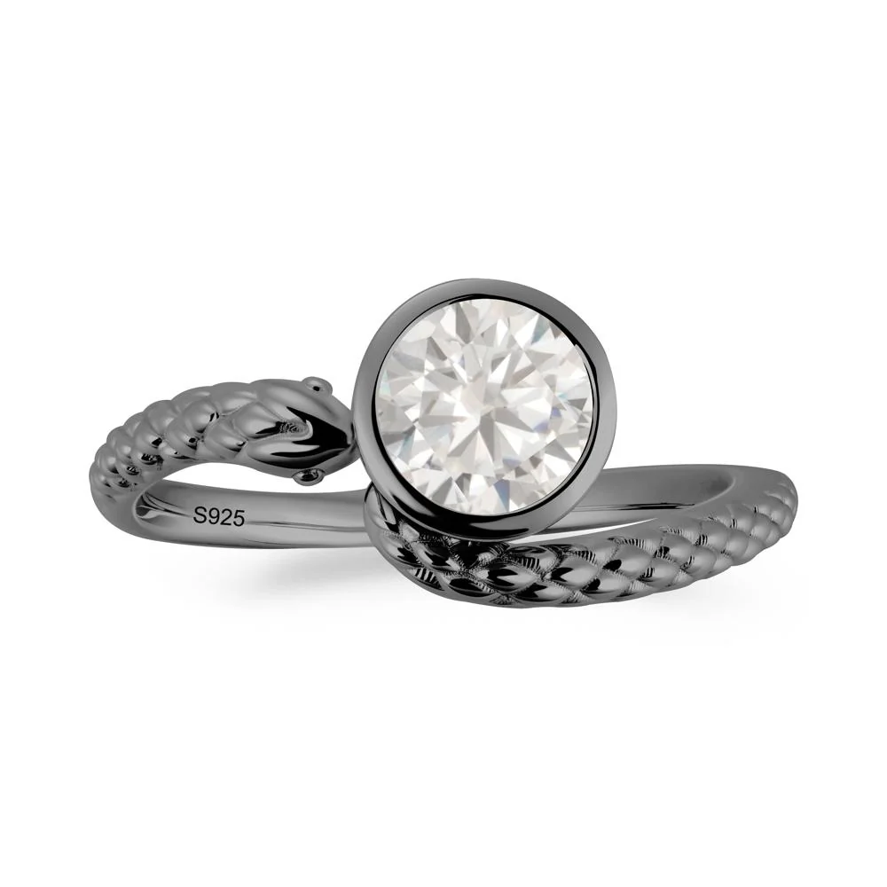 Textured Cubic Zirconia Snake Ring