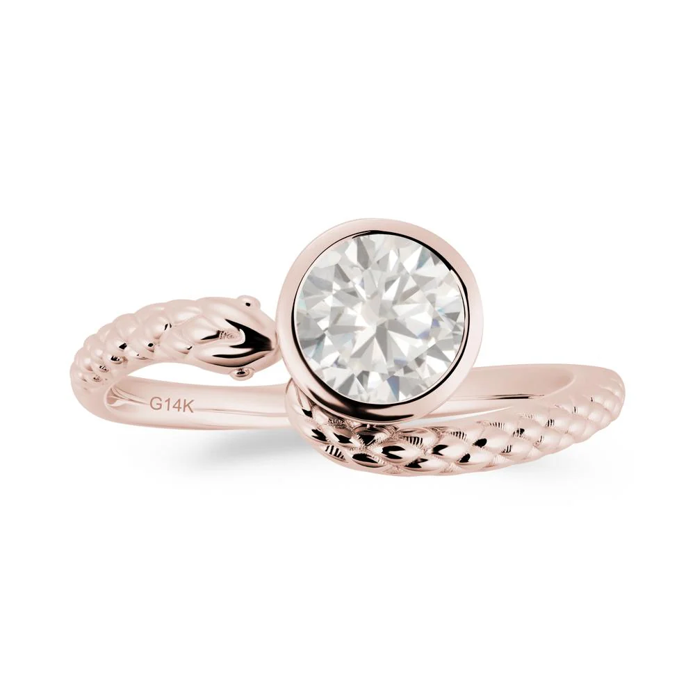 Textured Cubic Zirconia Snake Ring - Image 2