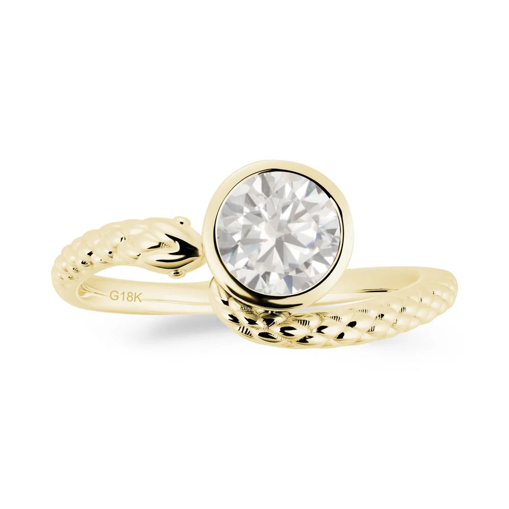Textured Cubic Zirconia Snake Ring - Image 3