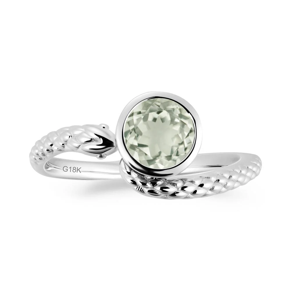 Textured Green Amethyst Snake Ring - Image 2