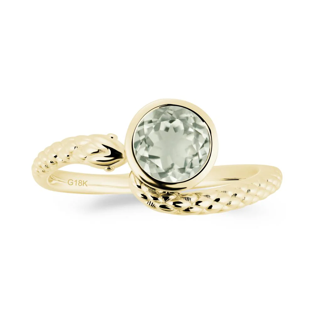 Textured Green Amethyst Snake Ring - Image 3