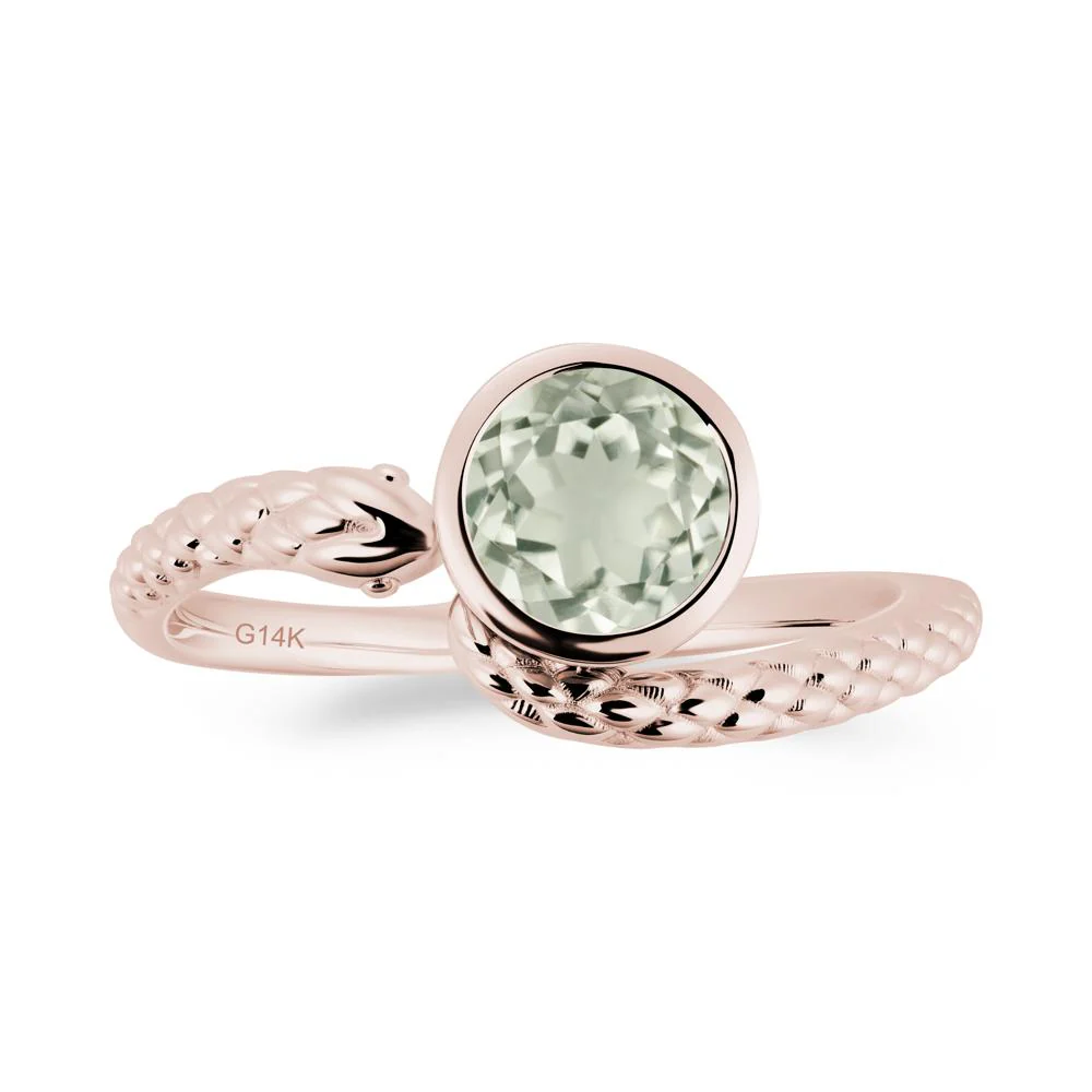 Textured Green Amethyst Snake Ring - Image 7