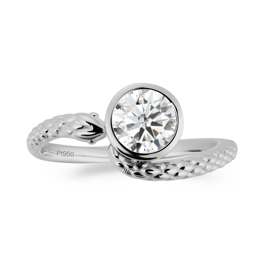 Textured Moissanite Snake Ring - Image 3