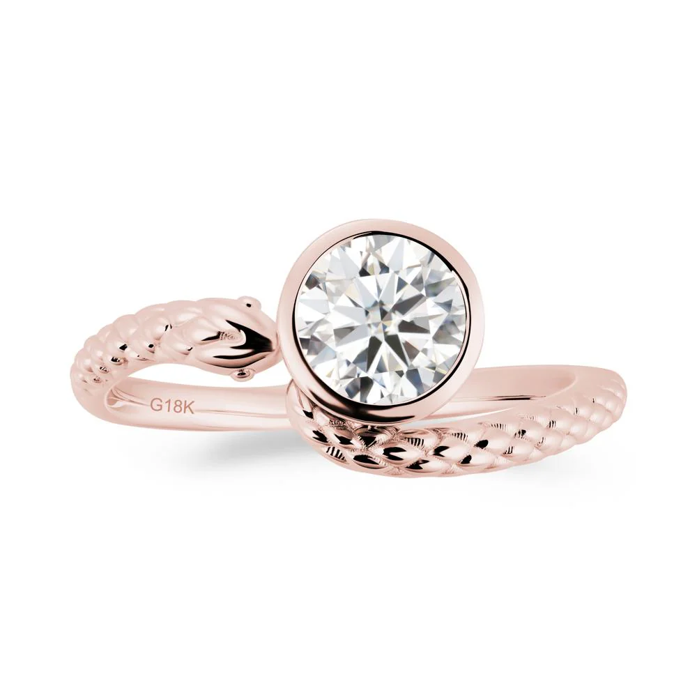 Textured Moissanite Snake Ring - Image 8