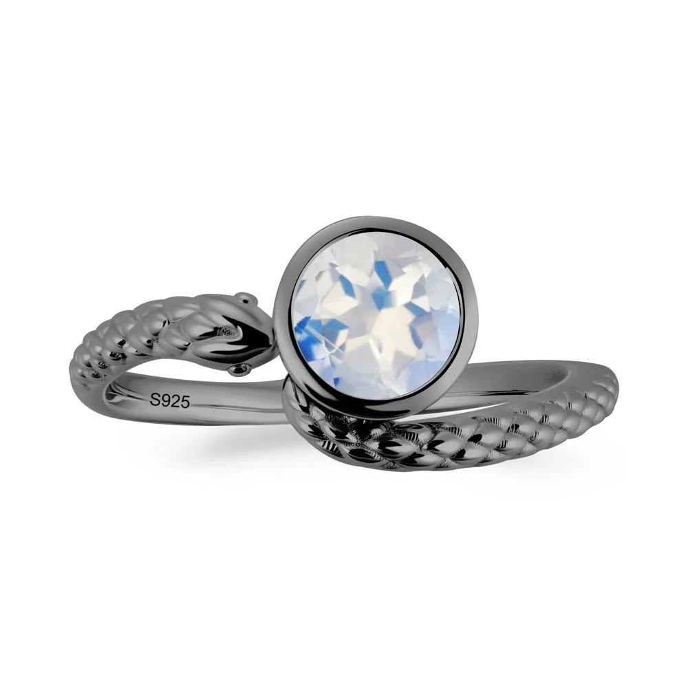 Textured Moonstone Snake Ring - Image 2