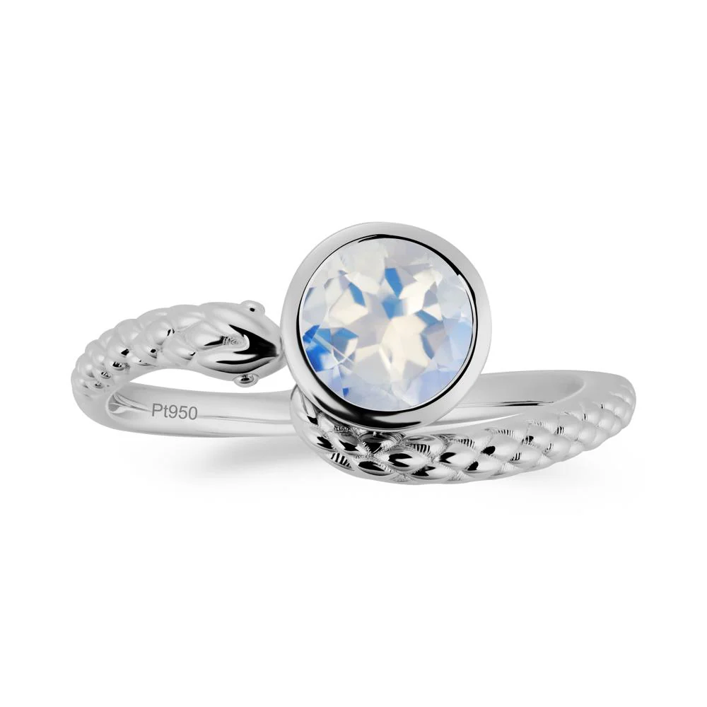 Textured Moonstone Snake Ring - Image 3