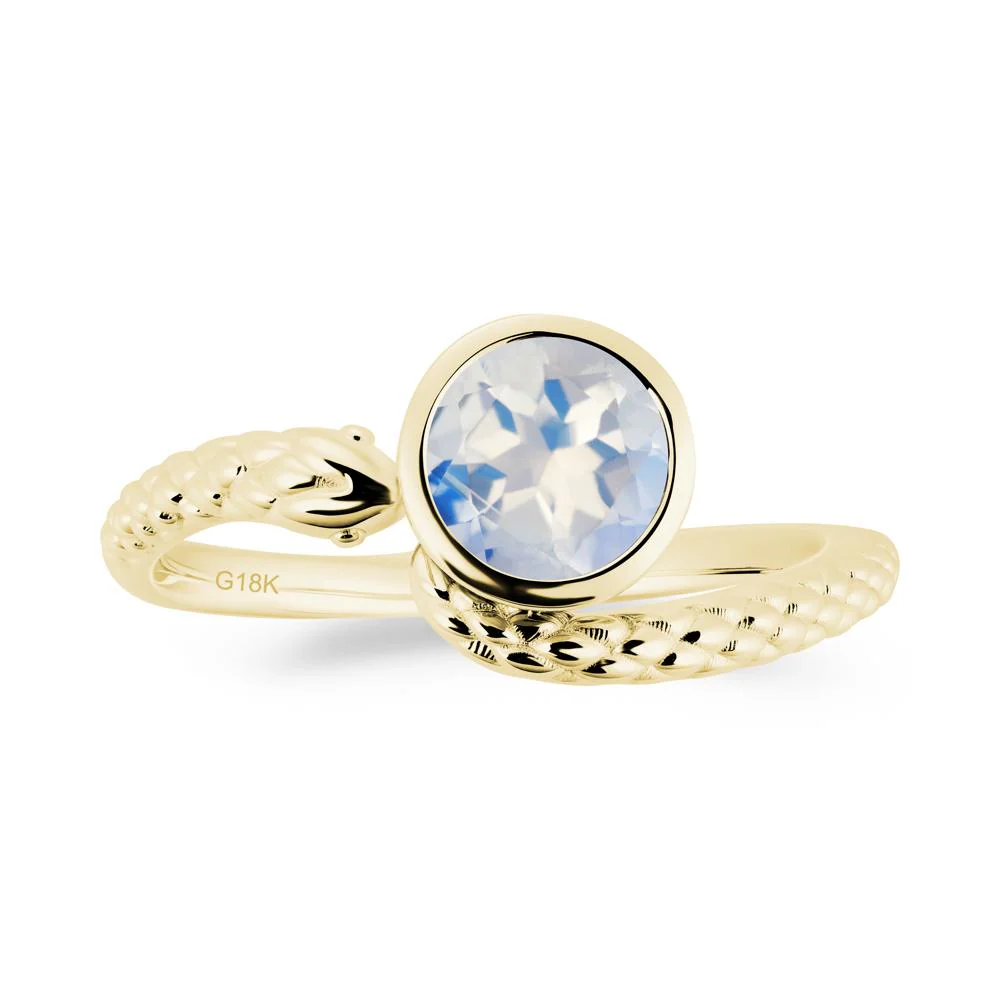 Textured Moonstone Snake Ring - Image 9
