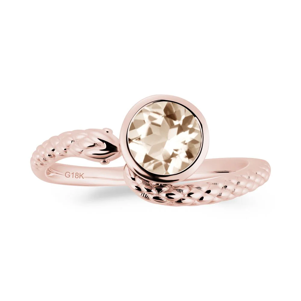 Textured Morganite Snake Ring - Image 2